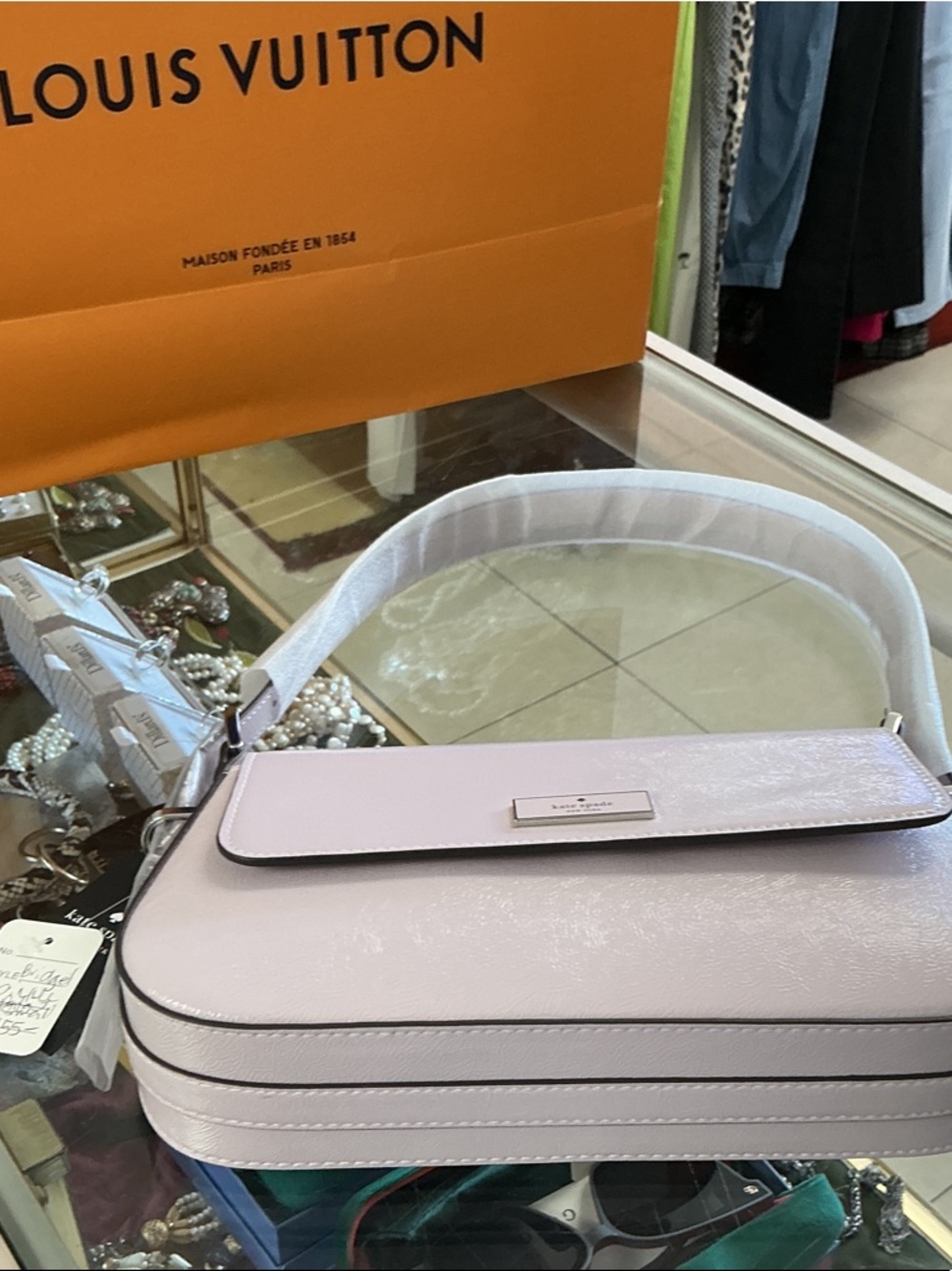 kate spade Pale Pink Leather Shoulder Bag with Top Flap